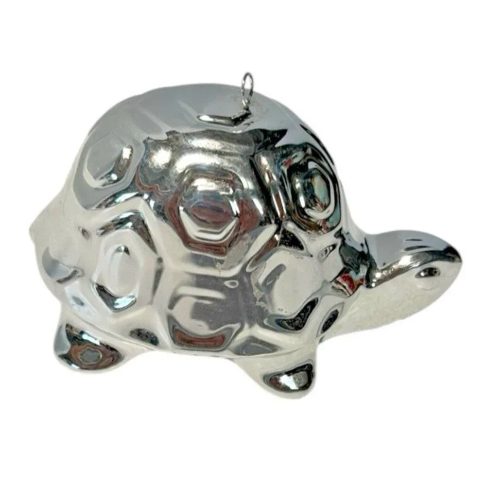 Jonathan Adler Retired Turtle Christmas Ornament Holiday Silver Figure